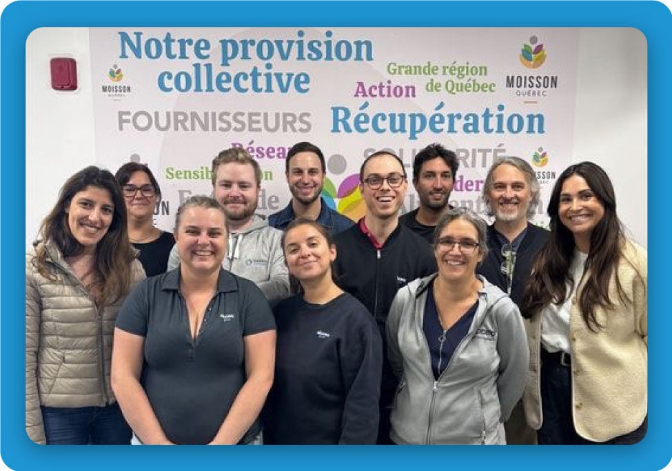 Group photo of ACCEO employees volunteering at Moisson Québec.