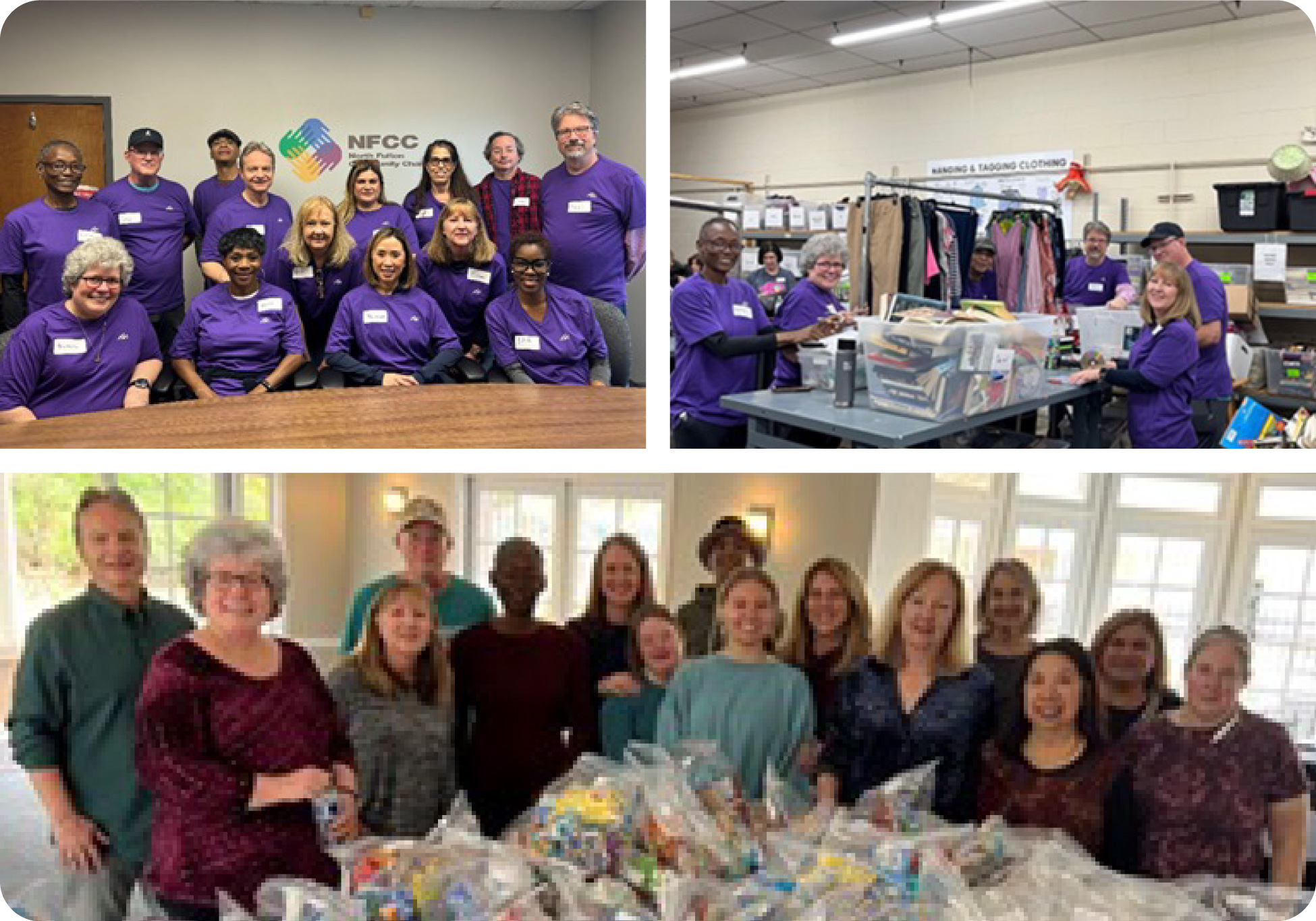 Altera Ventus employees assemble Hope hygiene, snack, and super pack food bags for Hope Atlanta