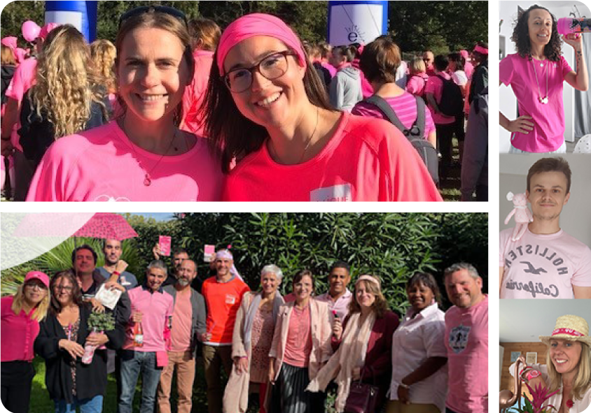 Harris France employees support breast cancer awareness by participating in various events in their community.
