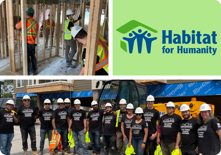 Constellation HomeBuilder employees helped the Habitat for Humanity organization to build homes for deserving families in the greater Toronto area.