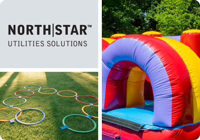 Photo collage of outdoor summer activities sponsored by NorthStar Utilities Solutions