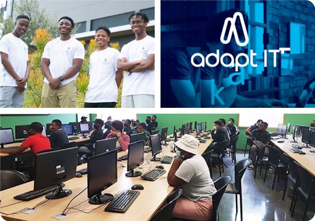 Photo collage of Volaris Adapt IT developers participating in a 24-hour hackathon to support the food crisis in Africa