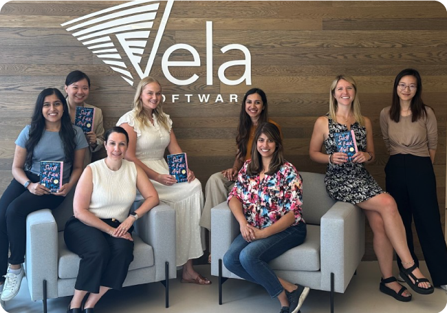 Group photo of the Vela Toronto Book Club members