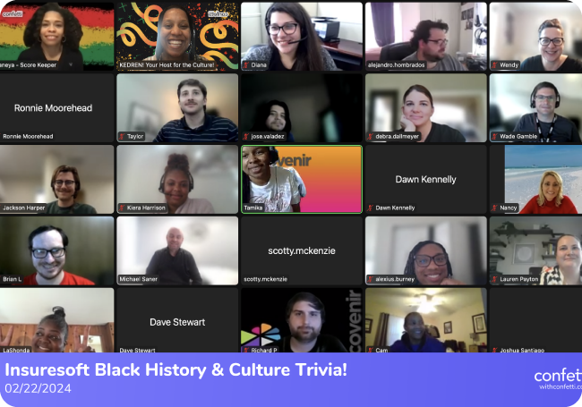 Screenshot of Vencora video call discussing the importance of Black History Month