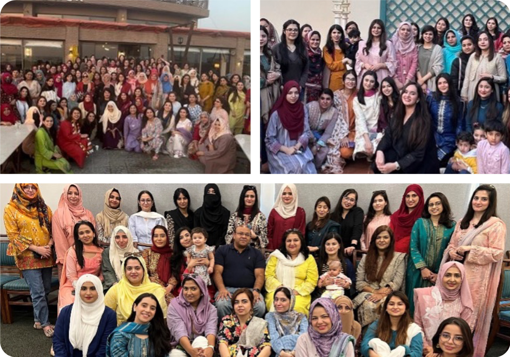 Photo collage of Contour Software employees joining together for the Empowering Women in Tech meeting